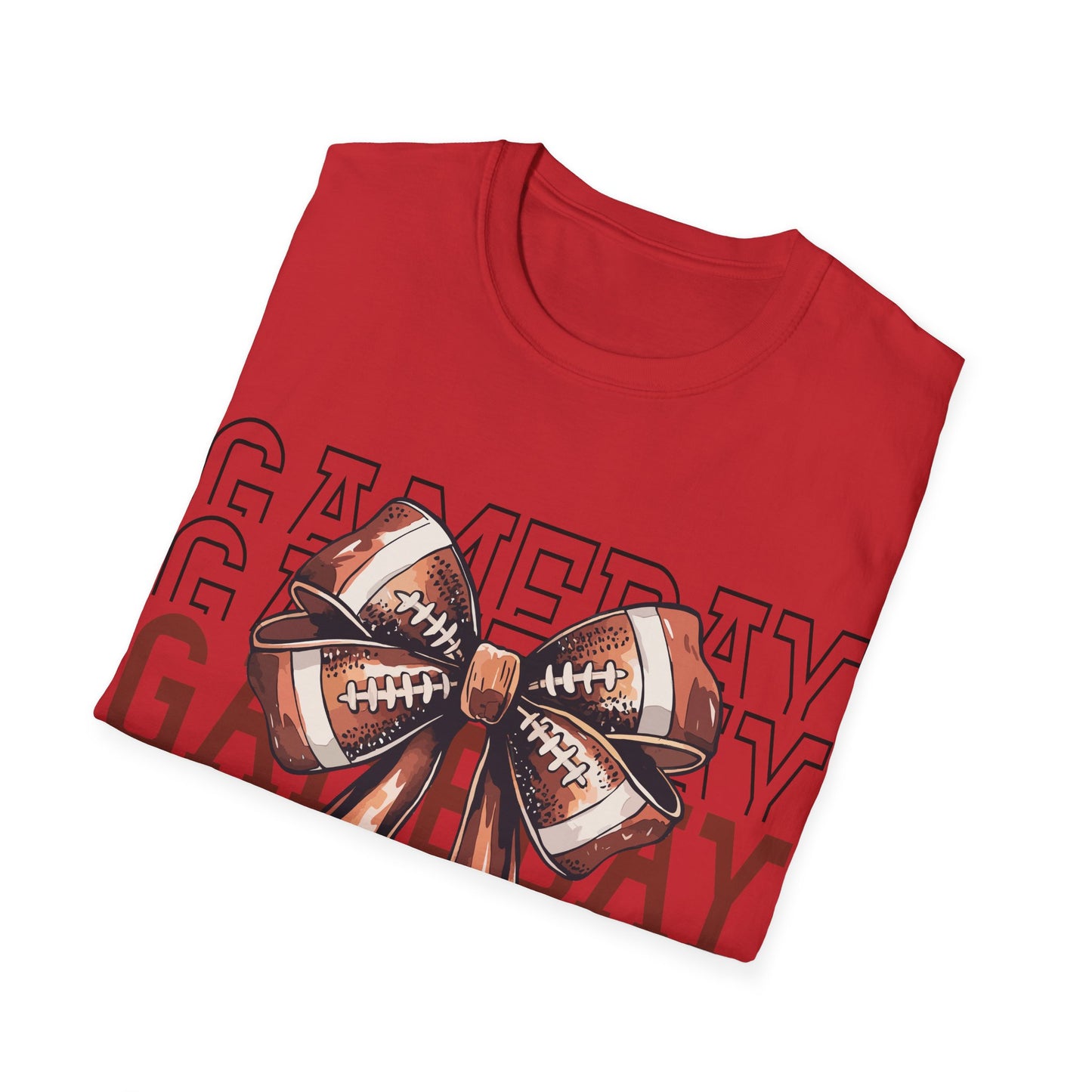 Game day with bow Unisex Softstyle T-Shirt