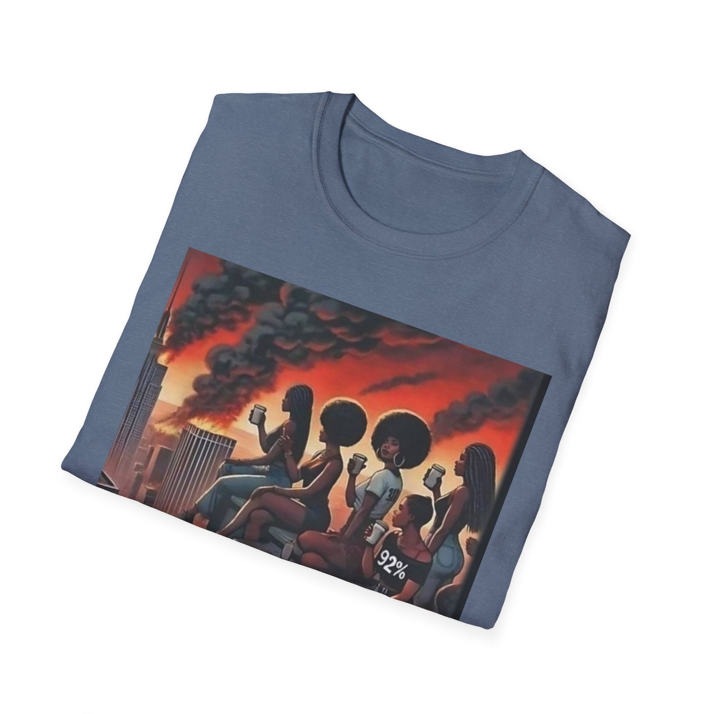 92% World on Fire T-Shirt with Bold Statement, Graphic Tee, Comfy Casual Wear, Streetwear Fashion, Perfect for Gatherings, Statement Shirt