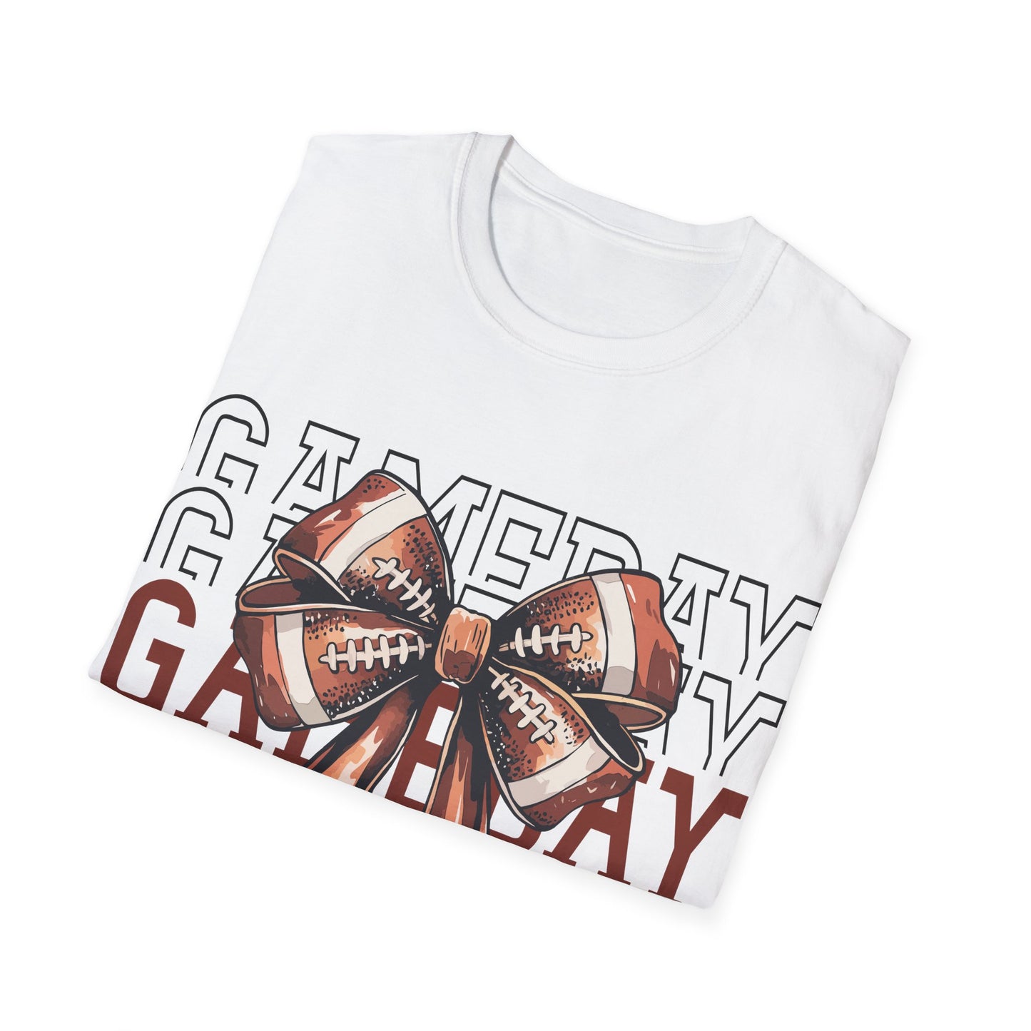 Game day with bow Unisex Softstyle T-Shirt