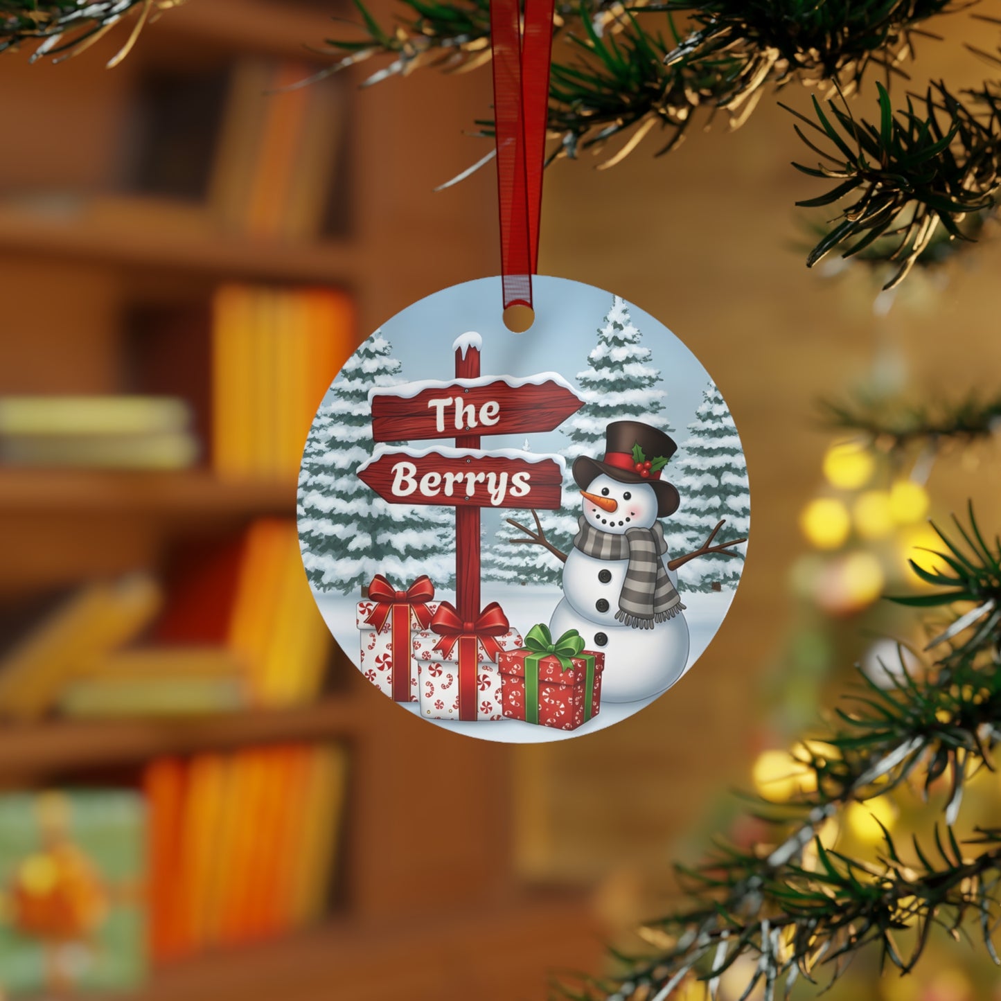 Customized Snowman Metal Ornaments