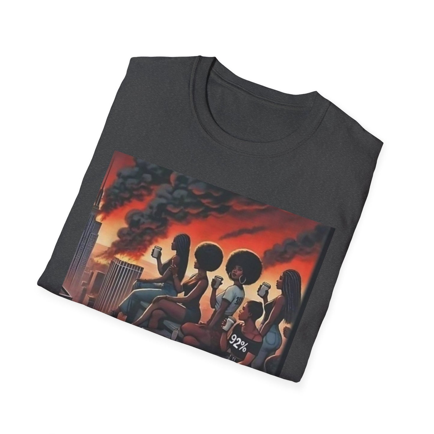 92% World on Fire T-Shirt with Bold Statement, Graphic Tee, Comfy Casual Wear, Streetwear Fashion, Perfect for Gatherings, Statement Shirt