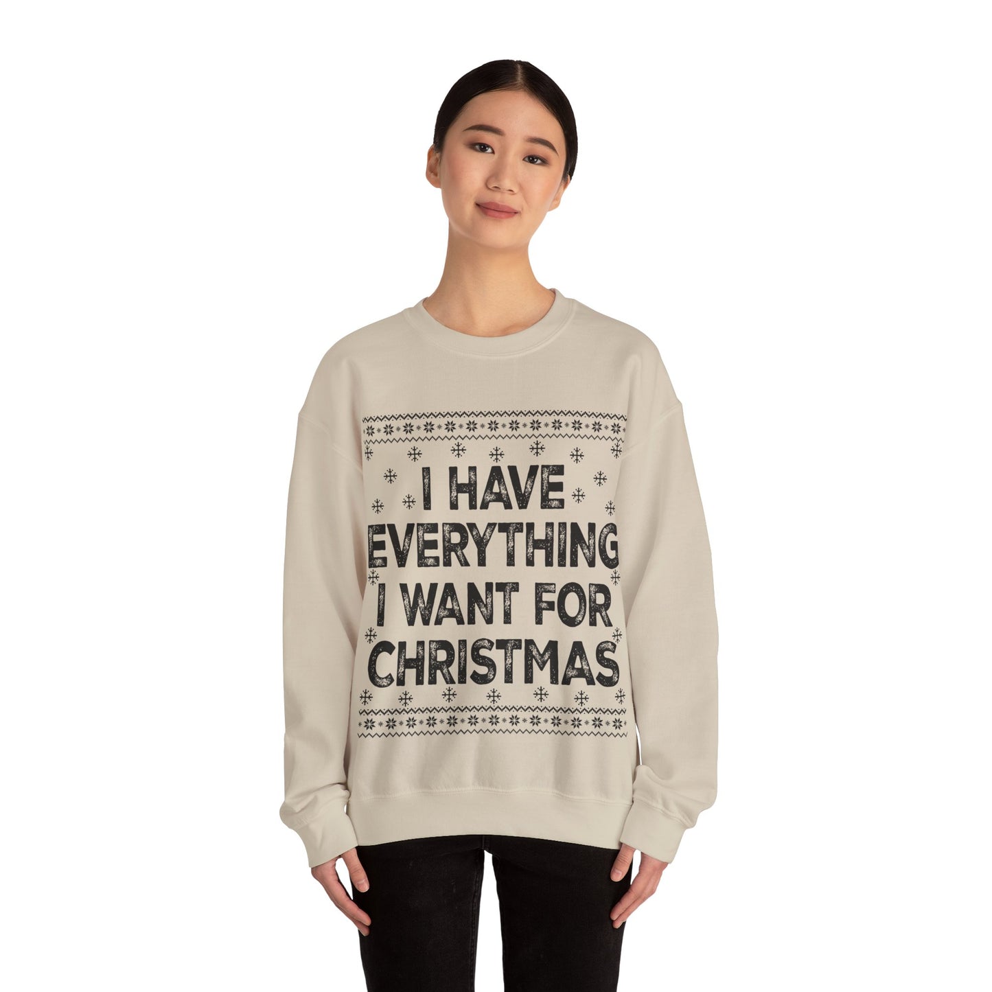 I have Everything I want for Christmas black Unisex Heavy Blend™ Crewneck Sweatshirt