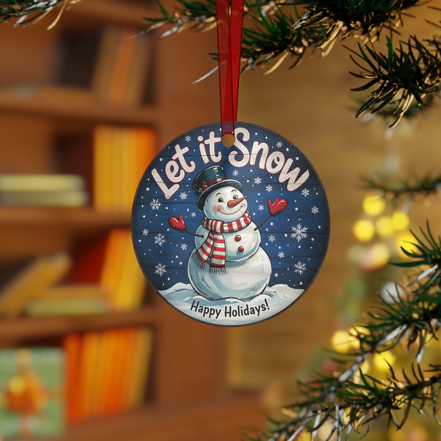 Let it Snow Metal Ornaments