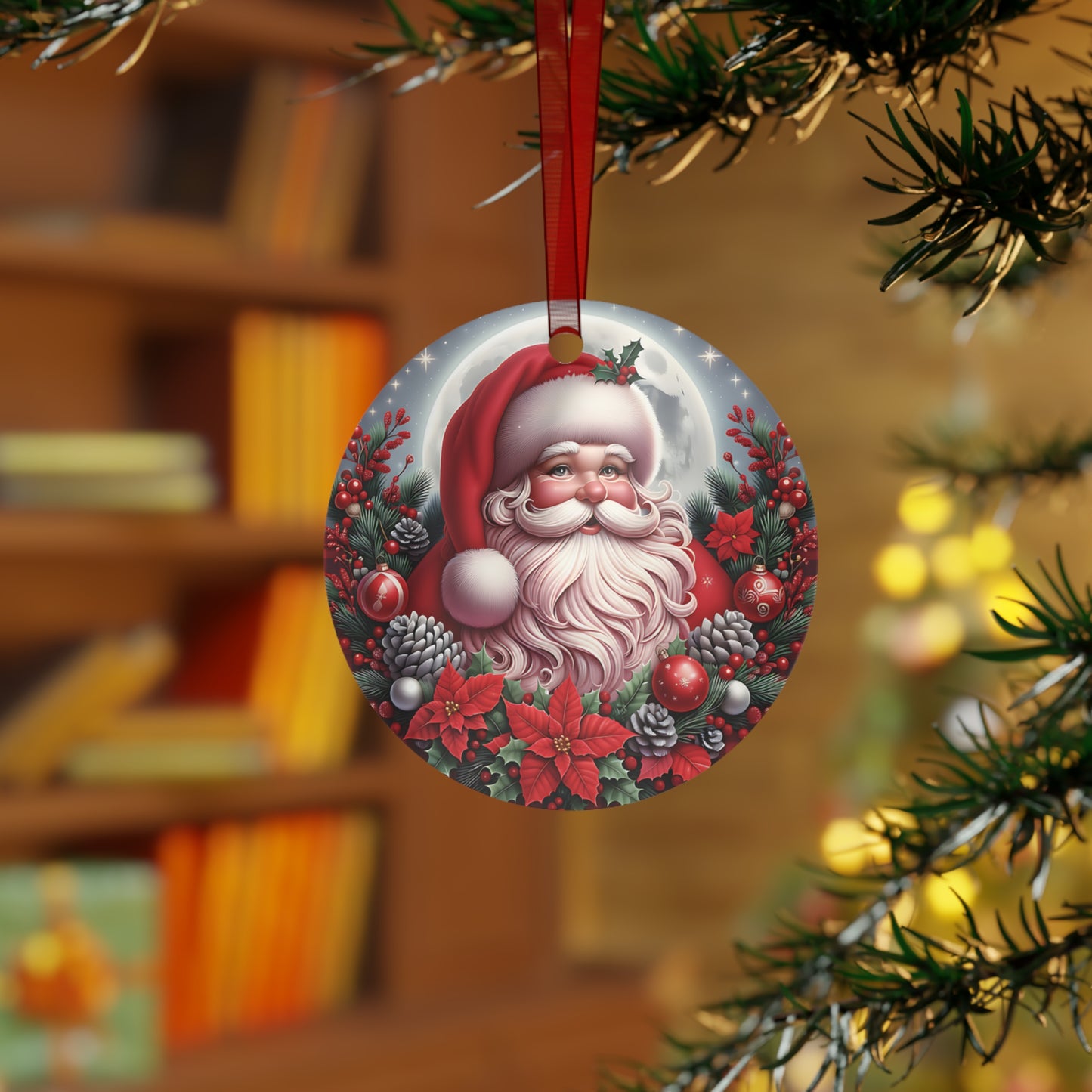 Santa Metal Ornaments