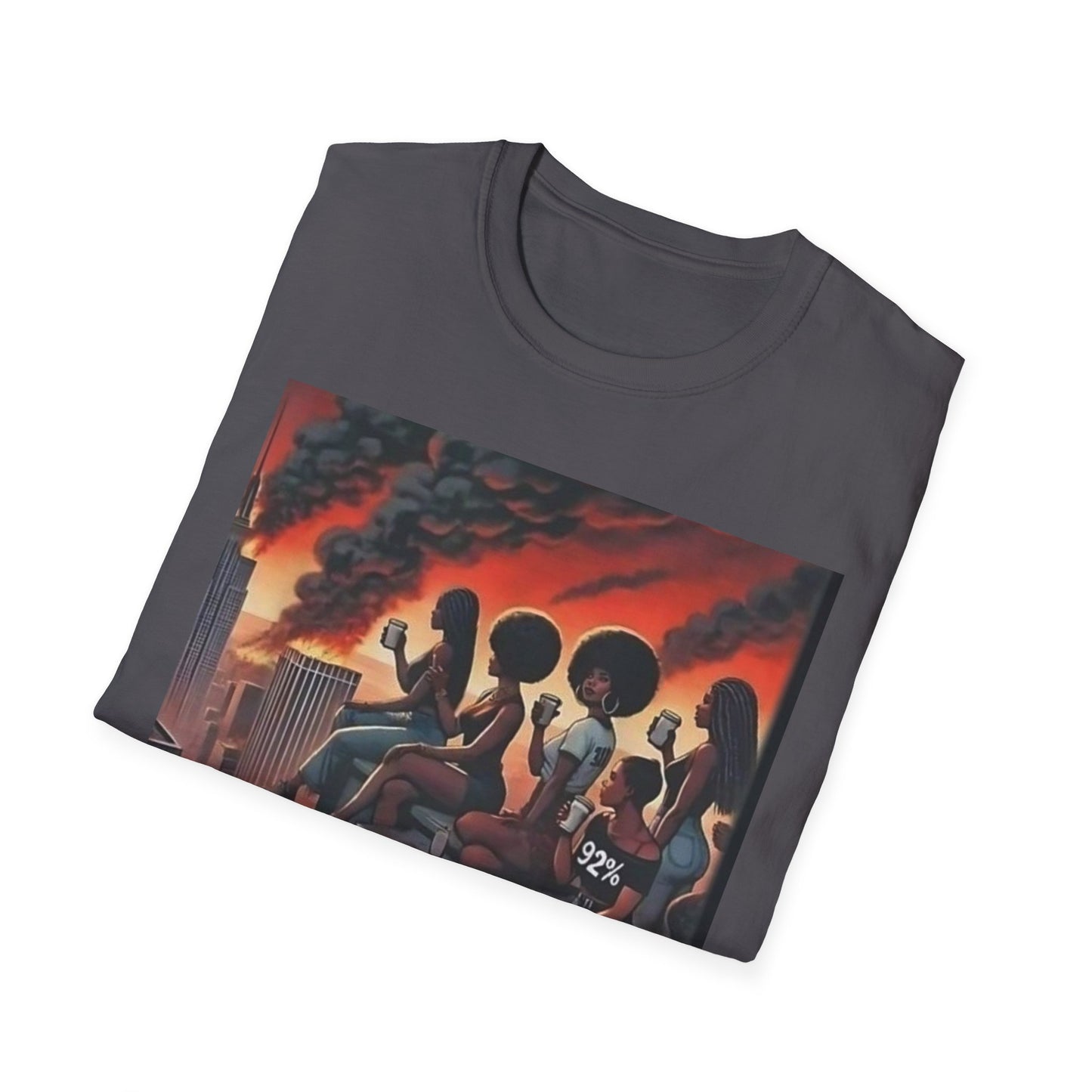 92% World on Fire T-Shirt with Bold Statement, Graphic Tee, Comfy Casual Wear, Streetwear Fashion, Perfect for Gatherings, Statement Shirt