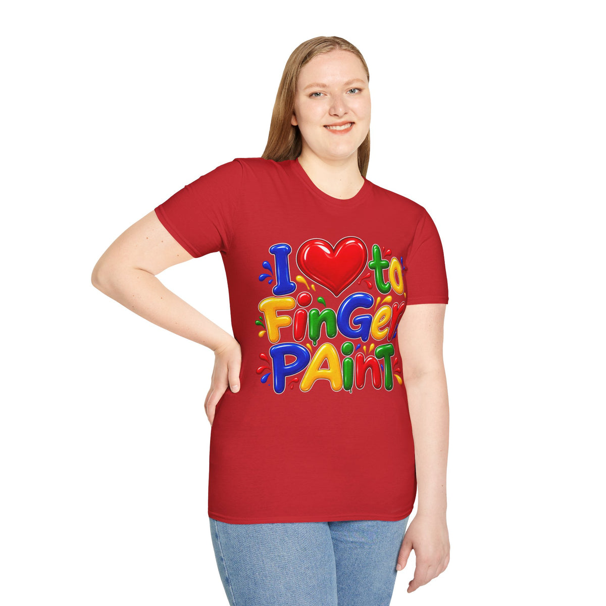 I love to fingerpaint Unisex Softstyle T-Shirt