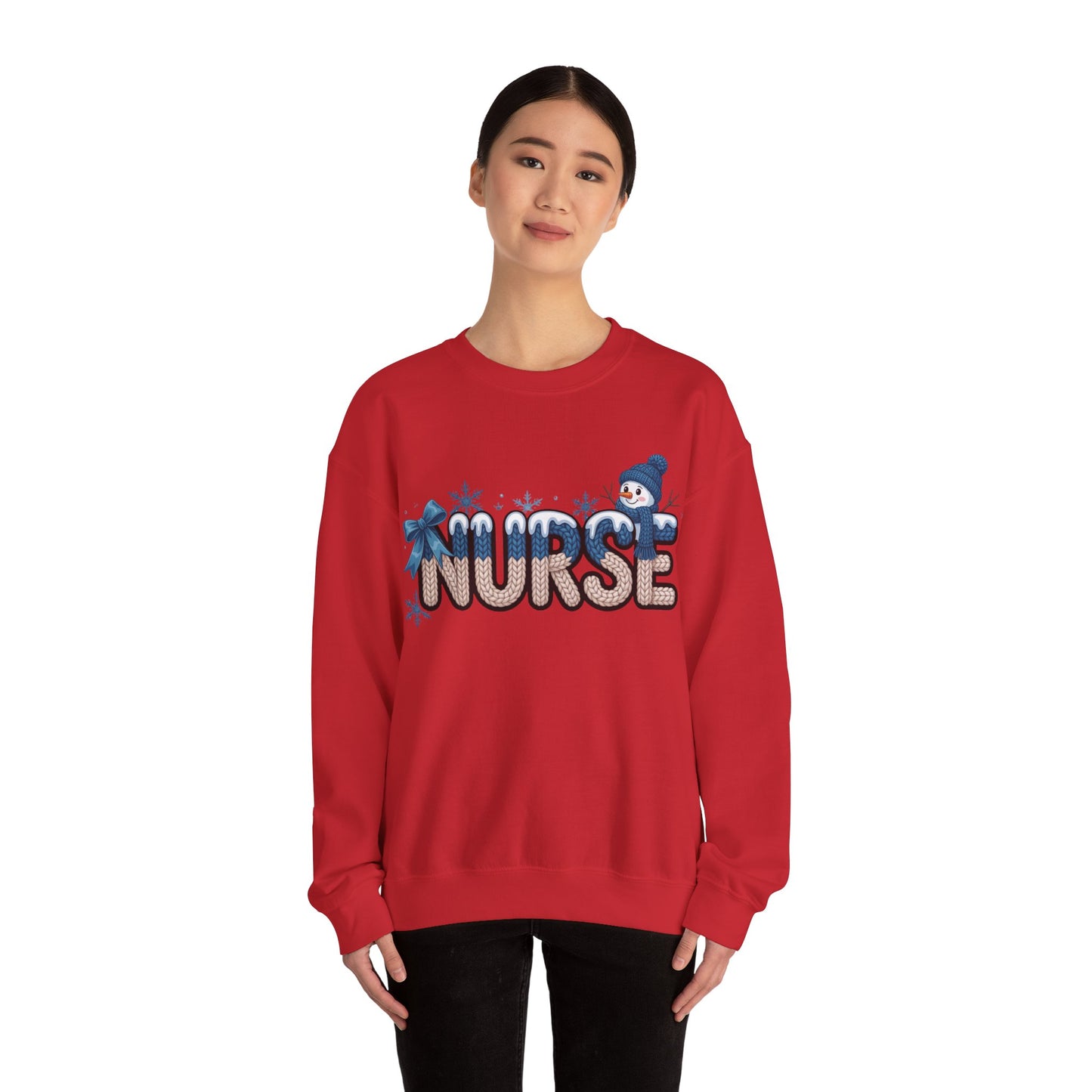 Nurse Snowman Unisex Heavy Blend™ Crewneck Sweatshirt