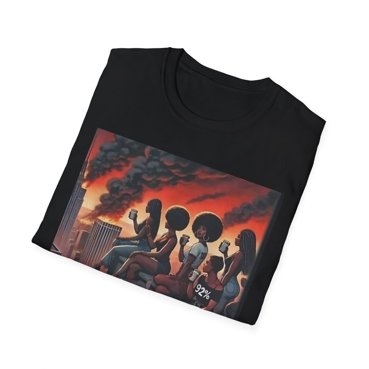 92% World on Fire T-Shirt with Bold Statement, Graphic Tee, Comfy Casual Wear, Streetwear Fashion, Perfect for Gatherings, Statement Shirt
