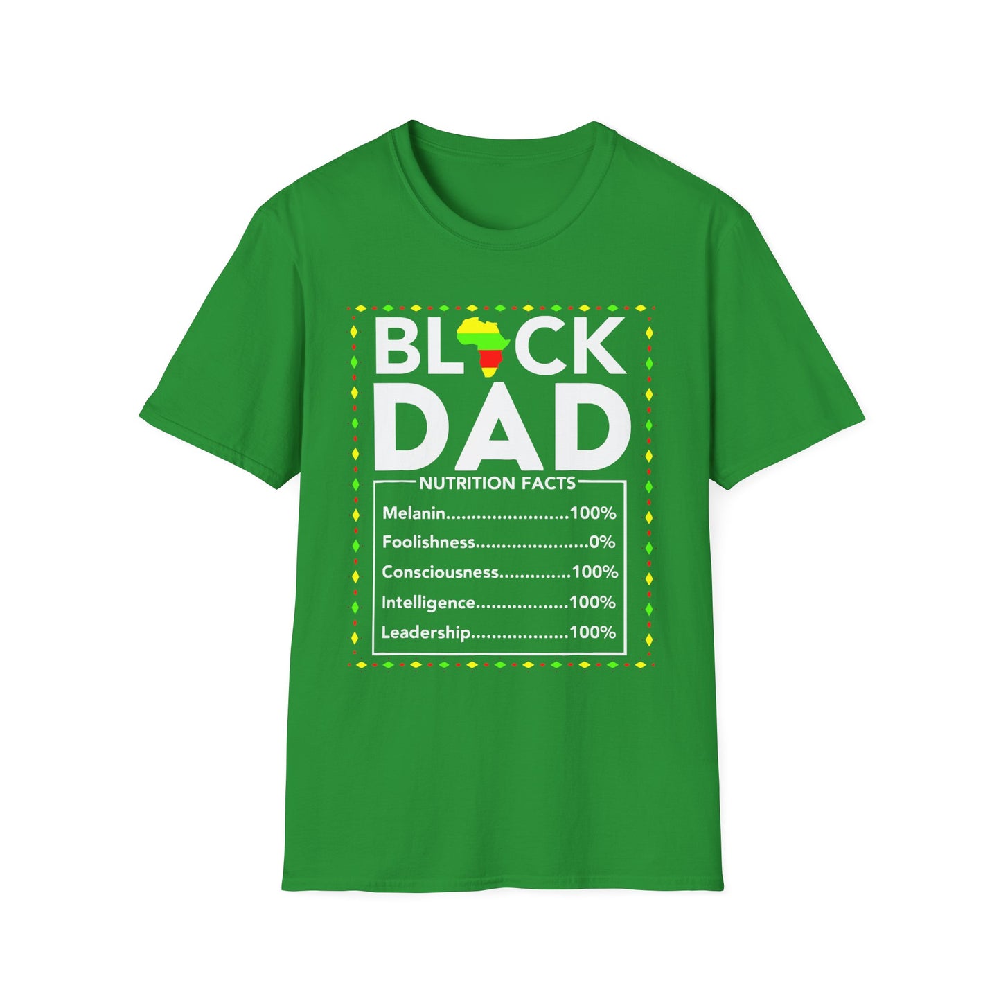 Black Dad Nutrition Facts Unisex T-Shirt | Gift for Father's Day, Black History Month, Dad's Birthday, Casual Wear, Fun Gift