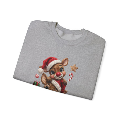 Cute Yarn Reindeer Unisex Heavy Blend™ Crewneck Sweatshirt