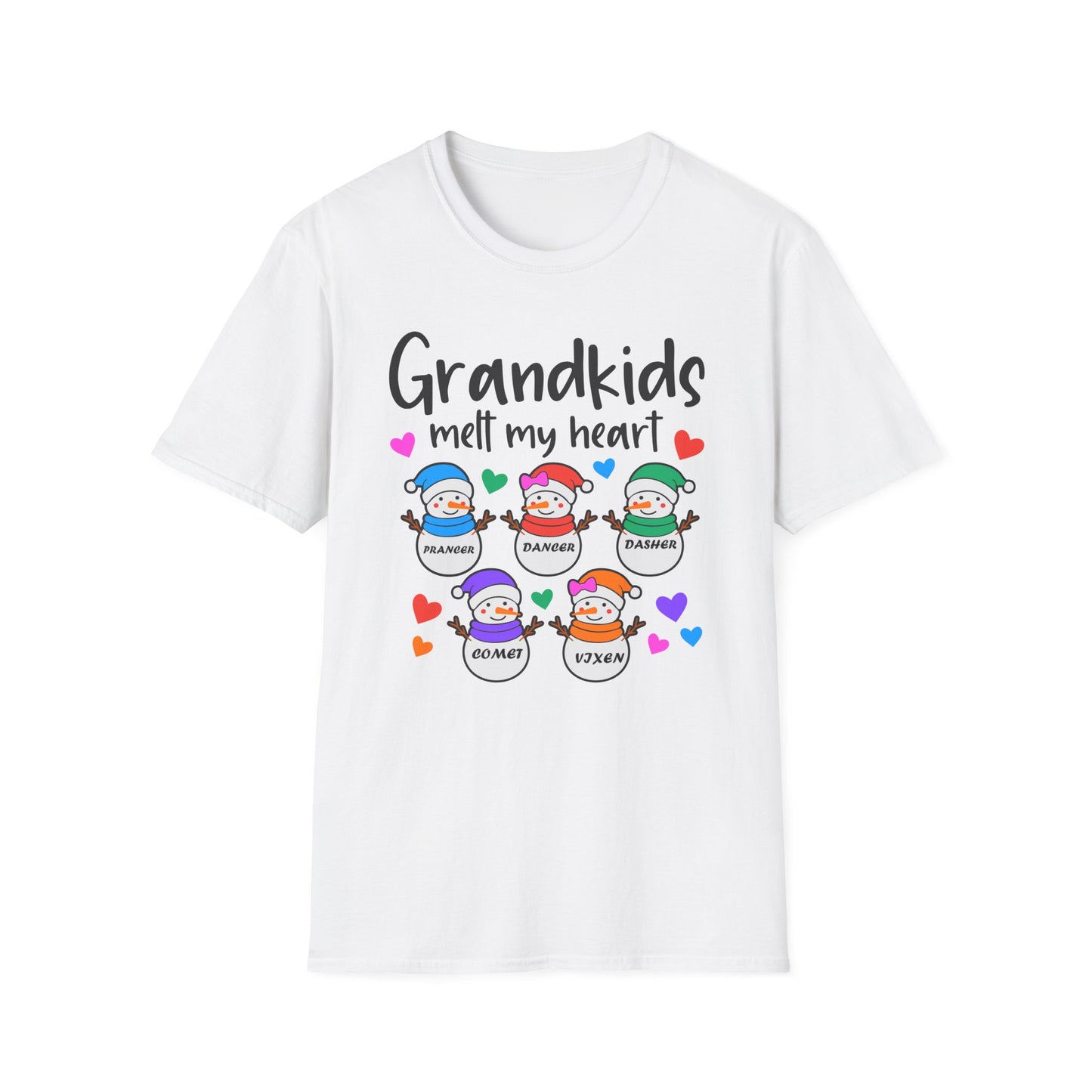 Grandkids melt my heart customizable Unisex Softstyle T-Shirt