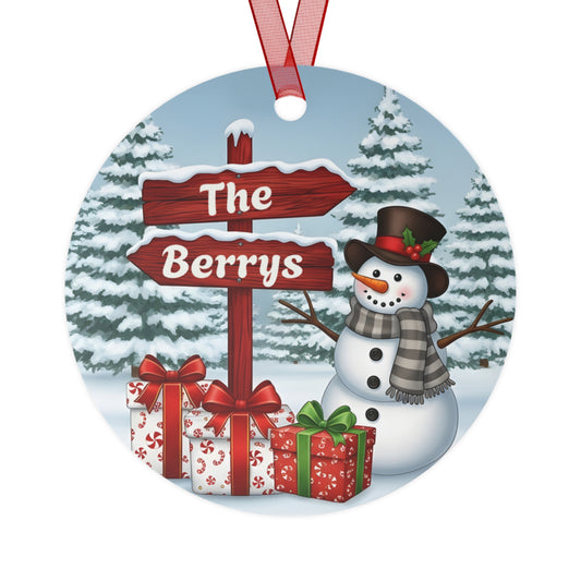 Customized Snowman Metal Ornaments