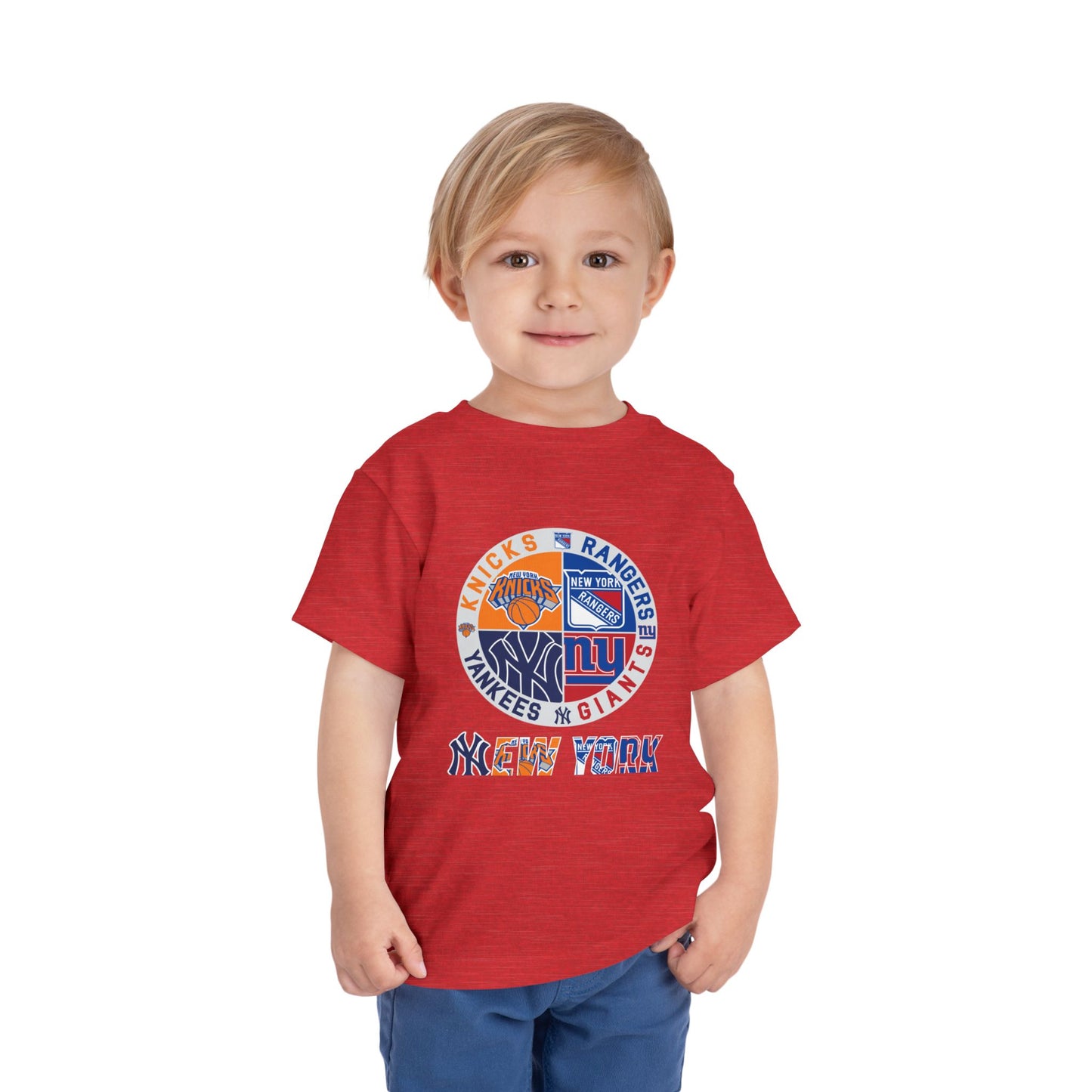 NY Teams nyy nyk nyg nyr Toddler Short Sleeve Tee