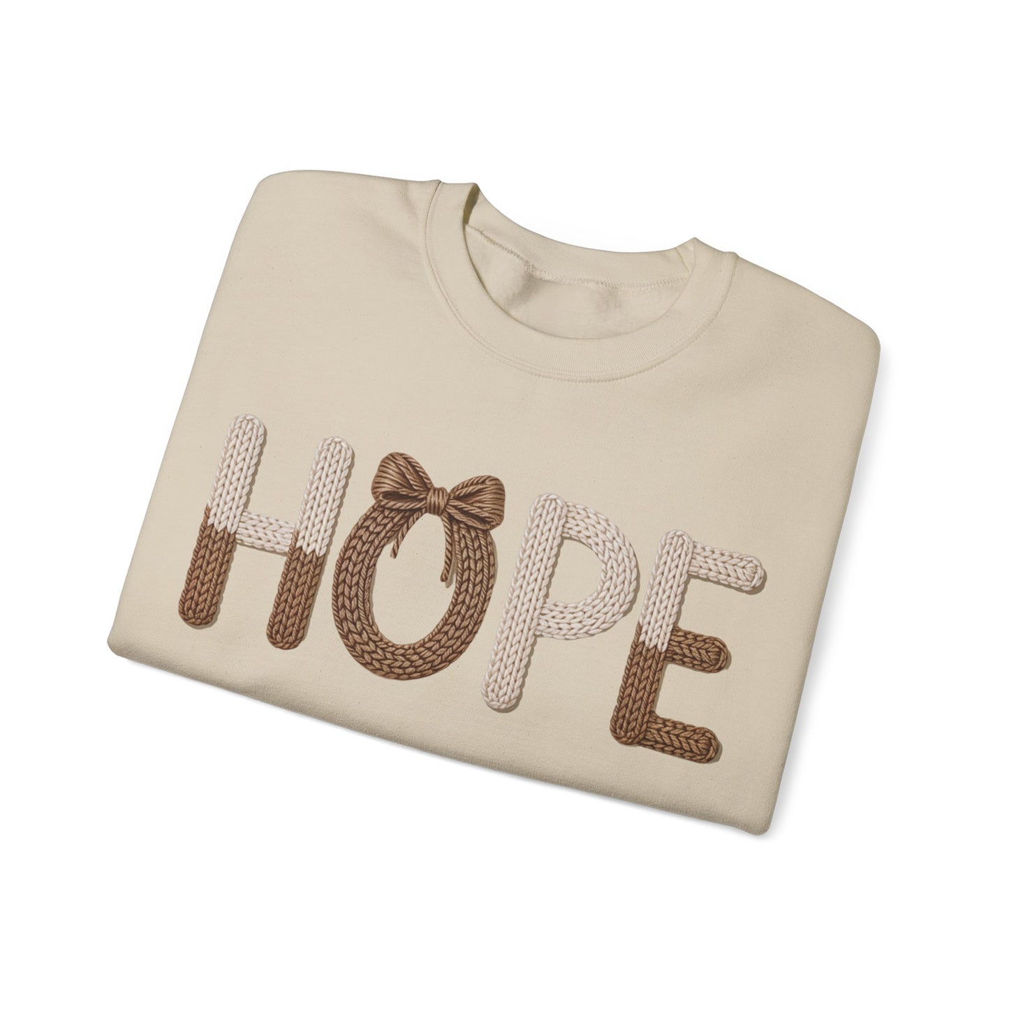 Hope Faux Yarn Unisex Heavy Blend™ Crewneck Sweatshirt