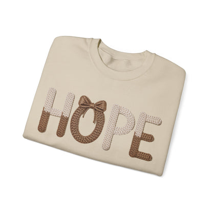 Hope Faux Yarn Unisex Heavy Blend™ Crewneck Sweatshirt