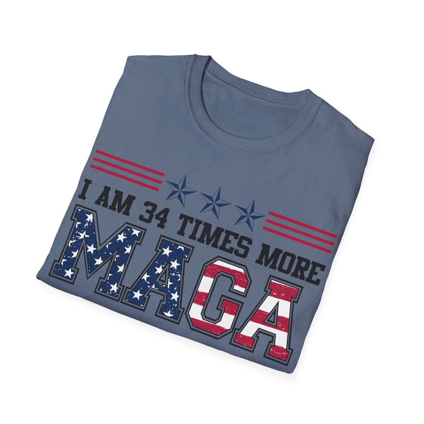 I am 34 more times maga Unisex Softstyle T-Shirt