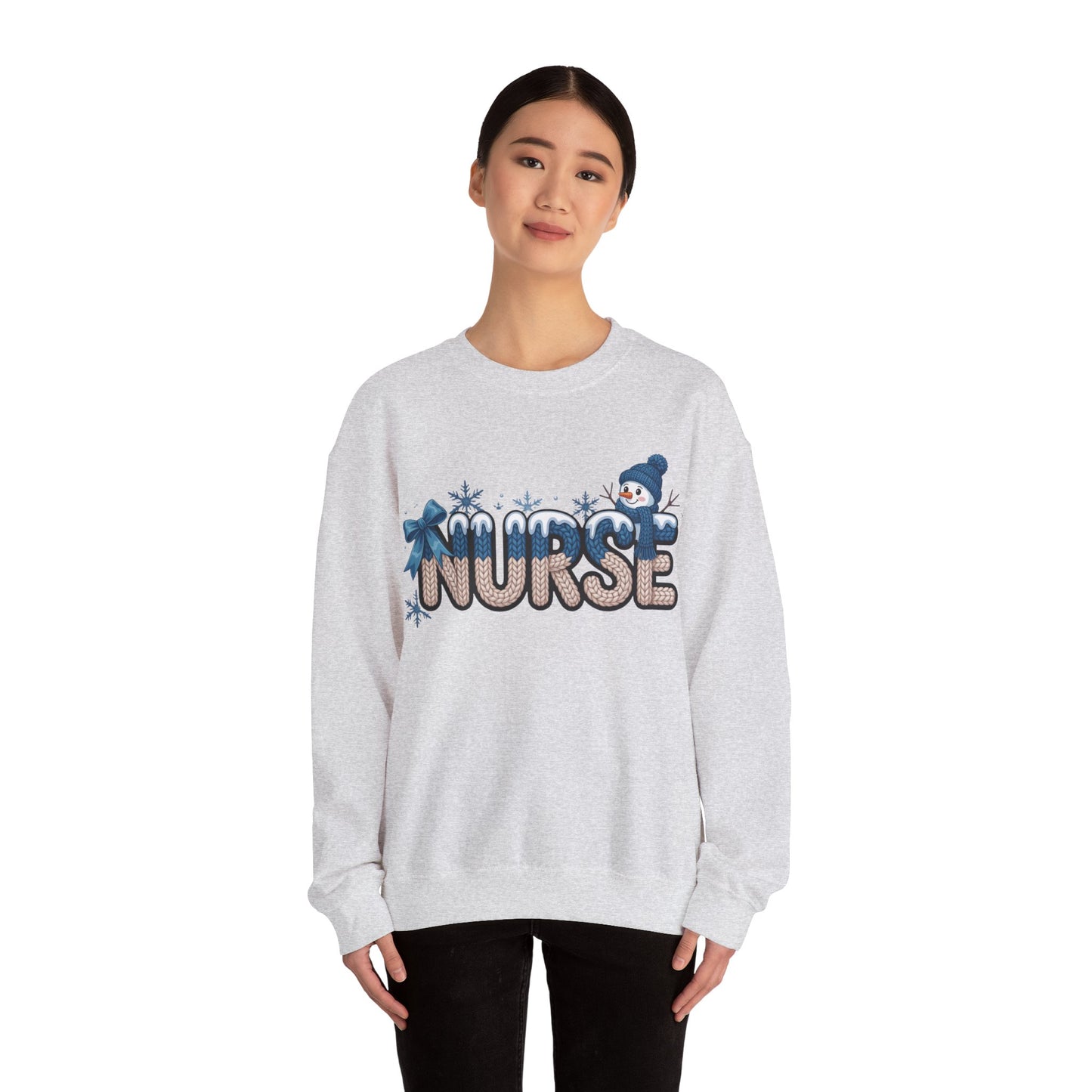 Nurse Snowman Unisex Heavy Blend™ Crewneck Sweatshirt
