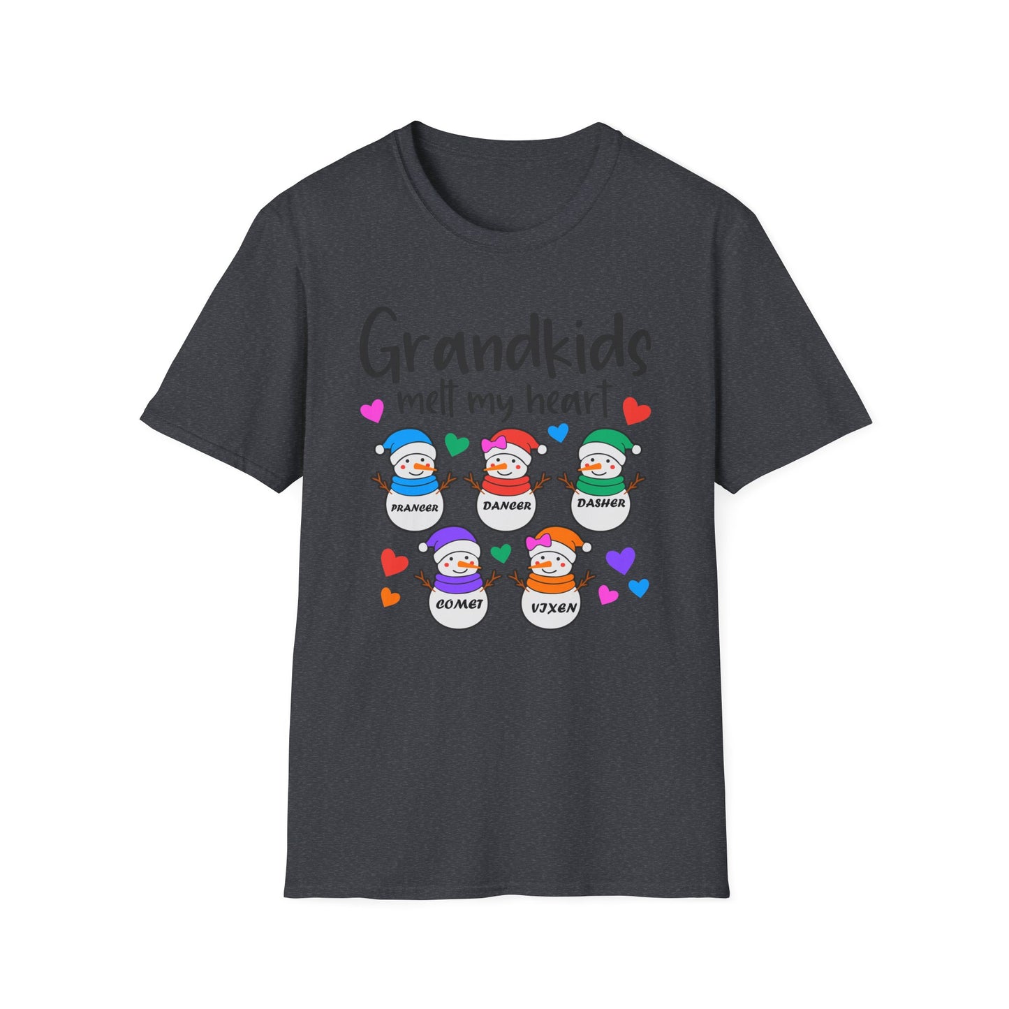 Grandkids melt my heart customizable Unisex Softstyle T-Shirt