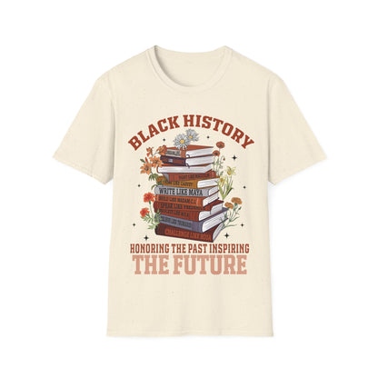 Black History book stack Unisex Softstyle T-Shirt