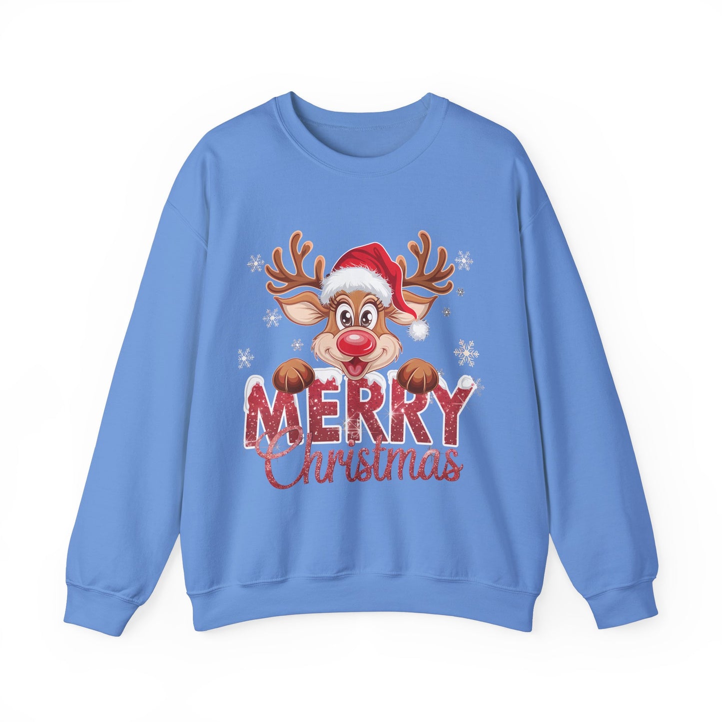 Merry Christmas Reindeer Unisex Heavy Blend™ Crewneck Sweatshirt