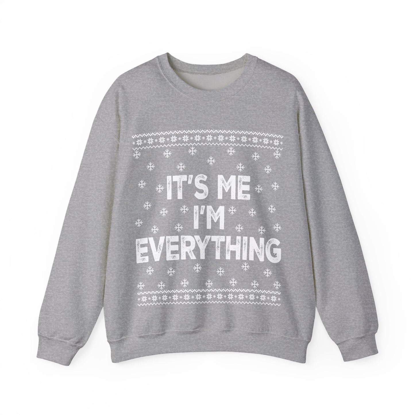 It's me, I'm everything white Unisex Heavy Blend™ Crewneck Sweatshirt