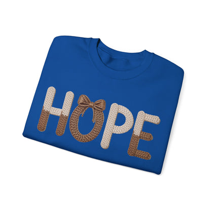 Hope Faux Yarn Unisex Heavy Blend™ Crewneck Sweatshirt