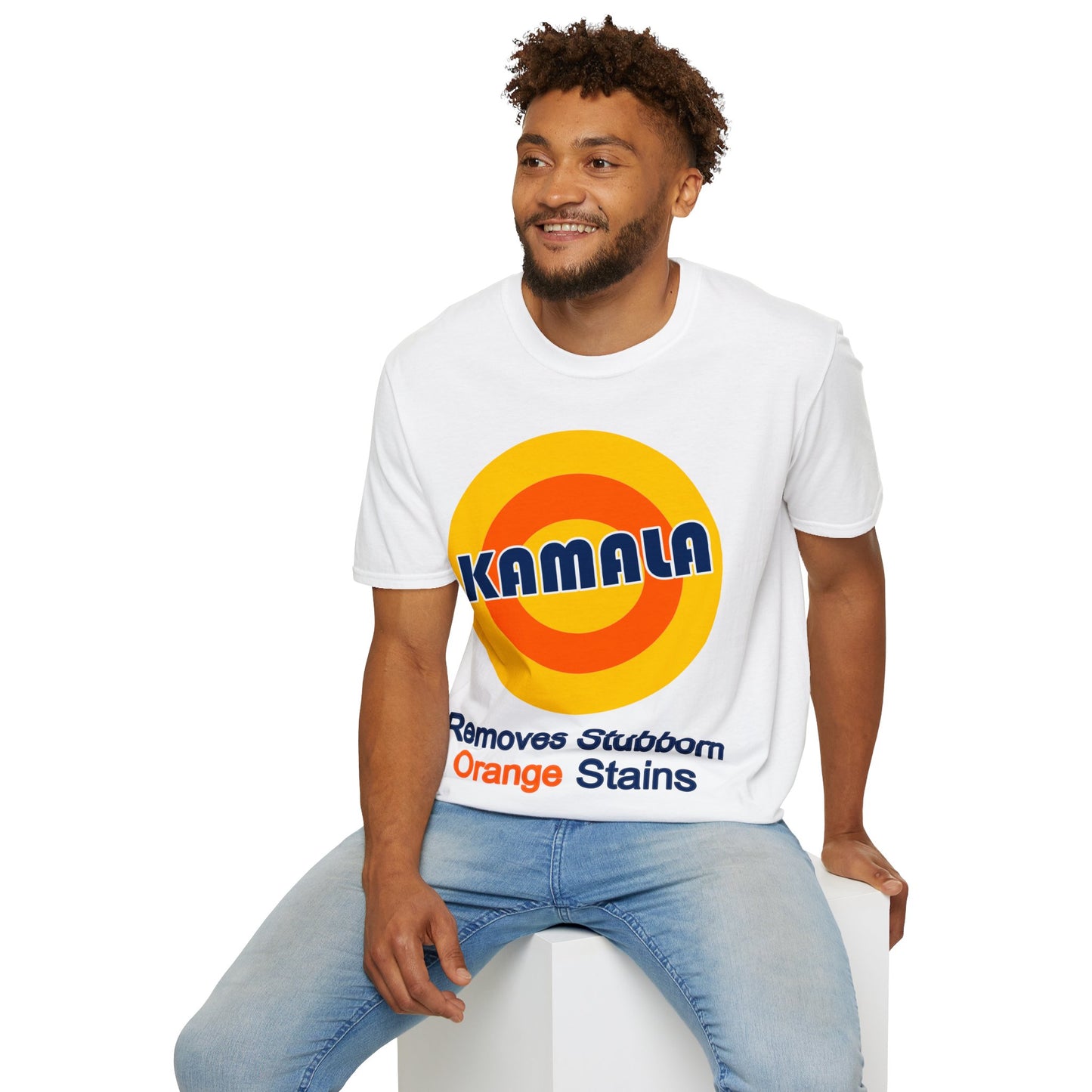 Kamala removes stubborn orange stain Unisex Softstyle T-Shirt