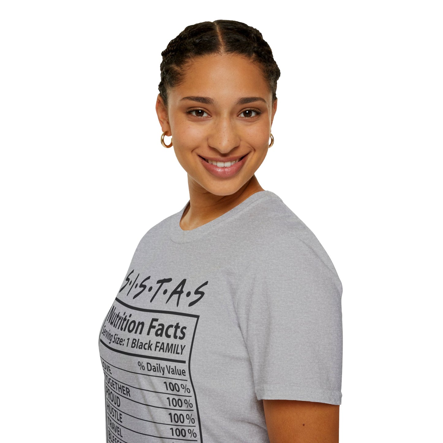 Sistas nutrition facts Unisex Softstyle T-Shirt