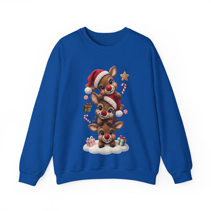 Cute Yarn Reindeer Unisex Heavy Blend™ Crewneck Sweatshirt