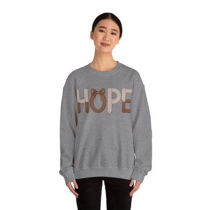 Hope Faux Yarn Unisex Heavy Blend™ Crewneck Sweatshirt