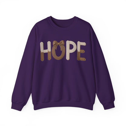 Hope Faux Yarn Unisex Heavy Blend™ Crewneck Sweatshirt