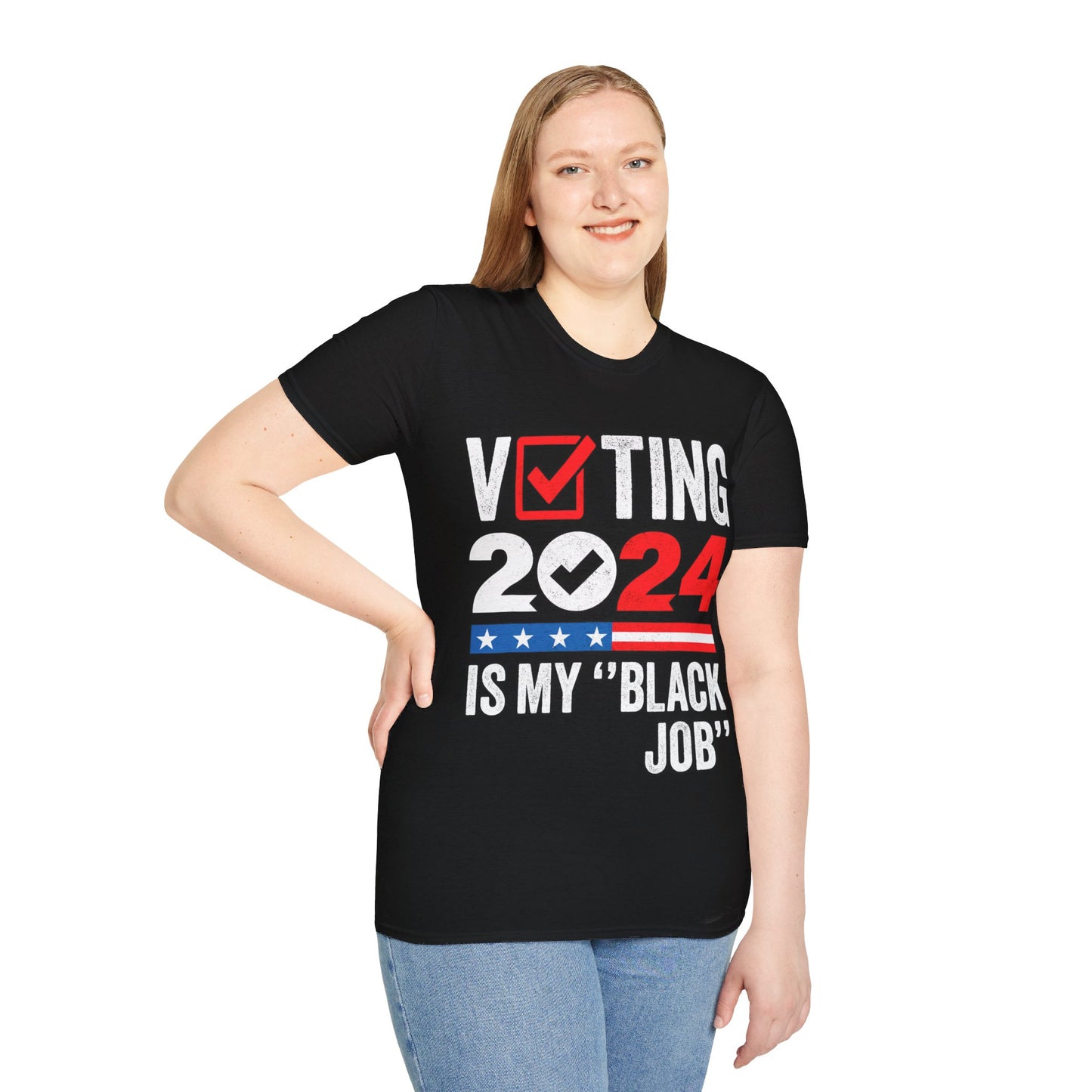 Voting is my black job Unisex Softstyle T-Shirt