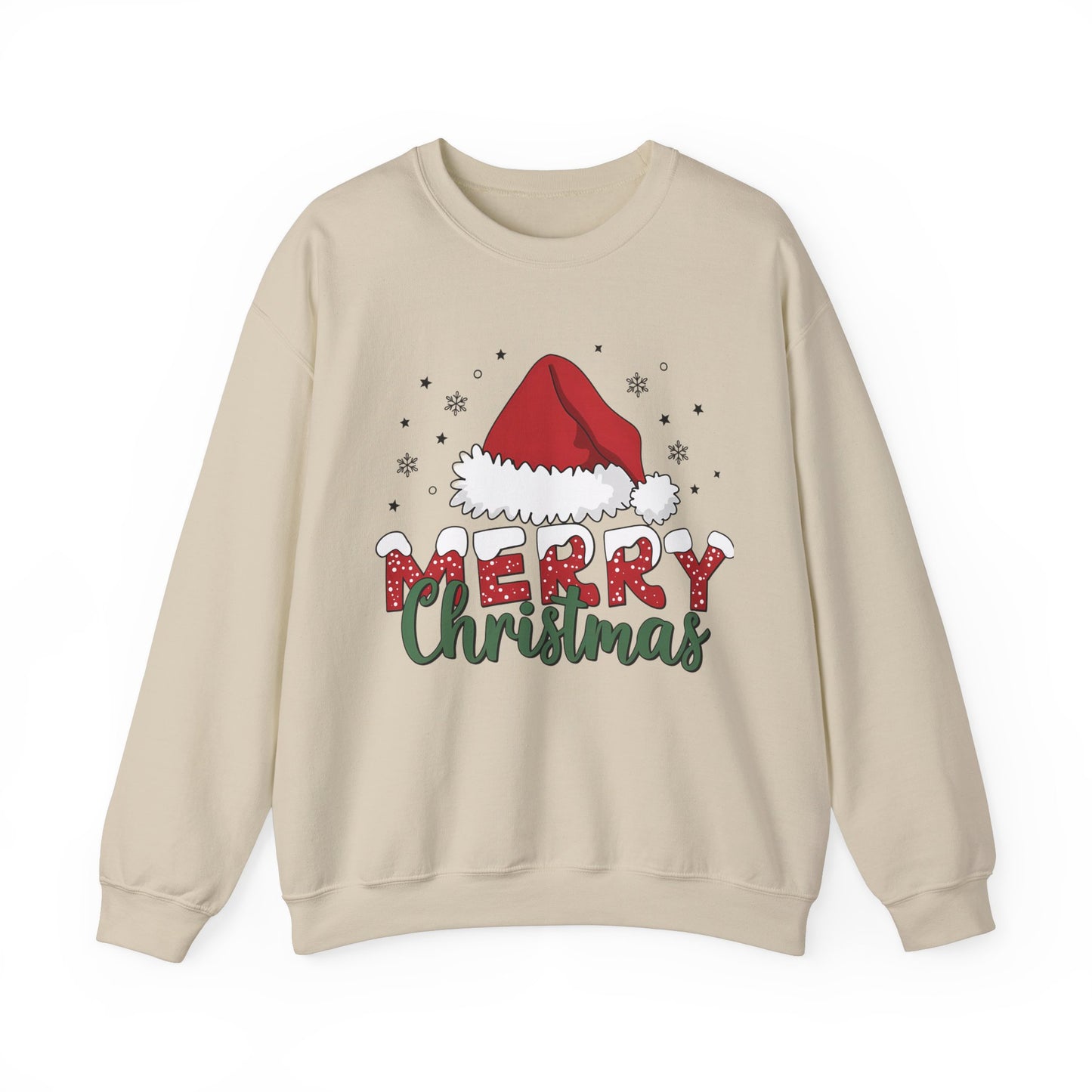 Merry Christmas Santa hat Unisex Heavy Blend™ Crewneck Sweatshirt