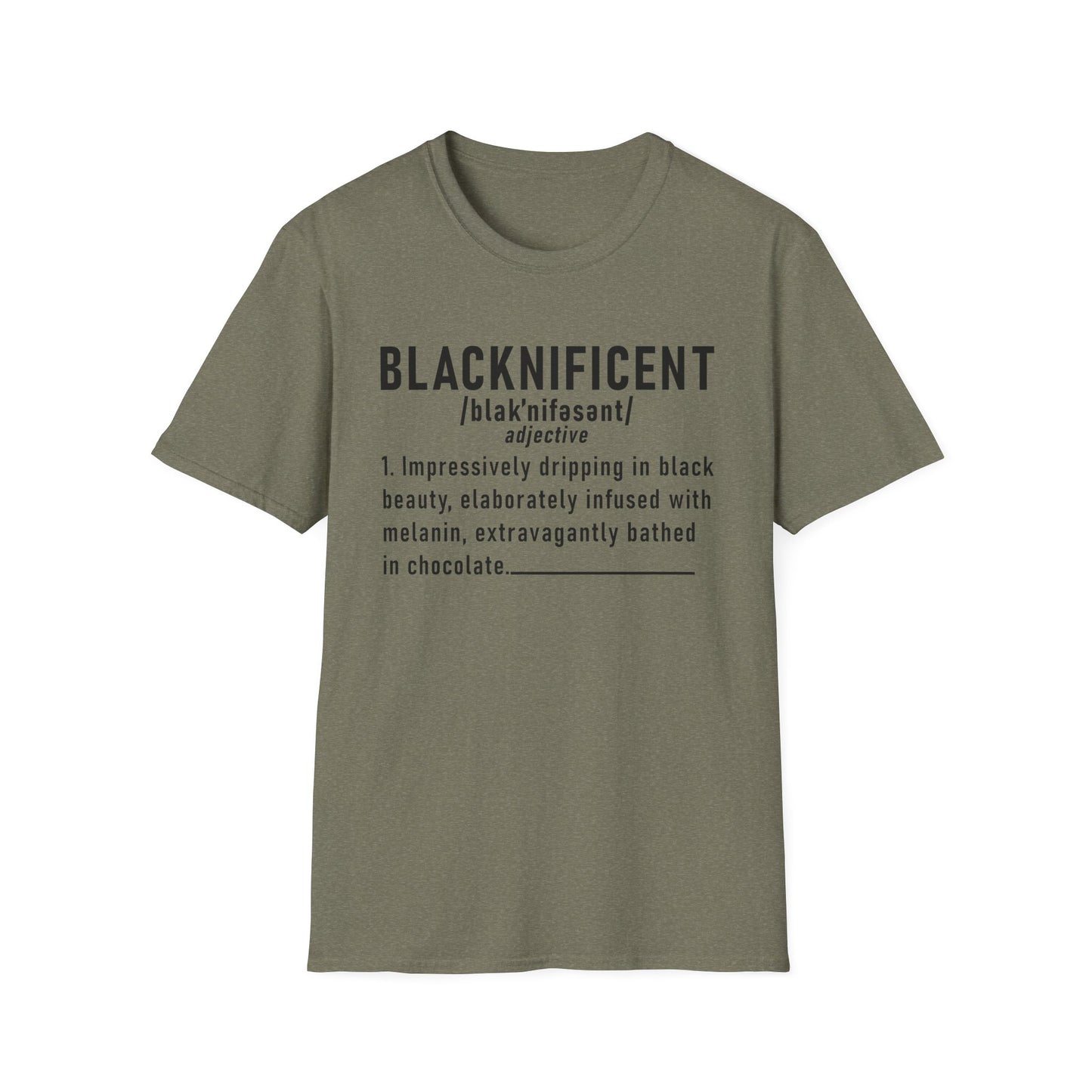 Blacknificent Unisex Softstyle T-Shirt | Inspirational Tee, Melanin Pride Shirt, Gift for Her/Him, Everyday Wear, Celebration Tee