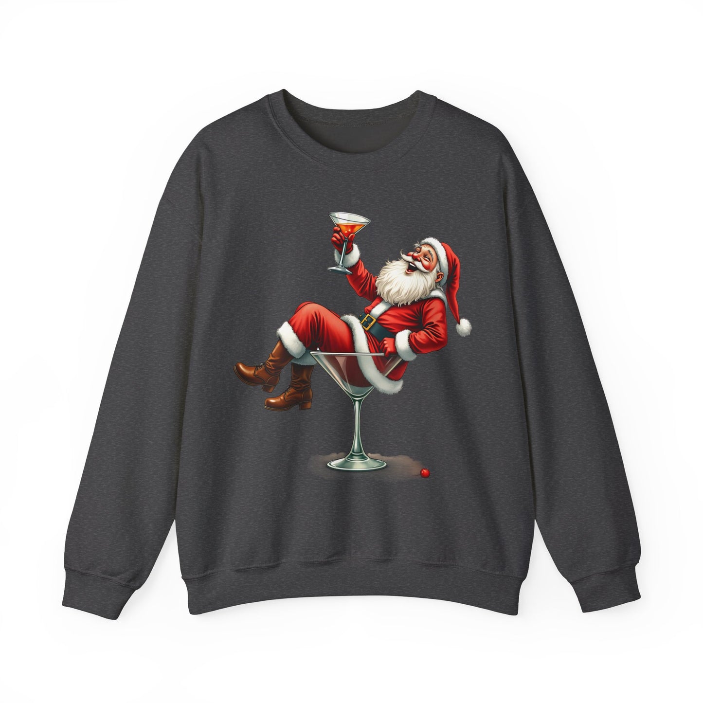 Santa in a glass Unisex Heavy Blend™ Crewneck Sweatshirt