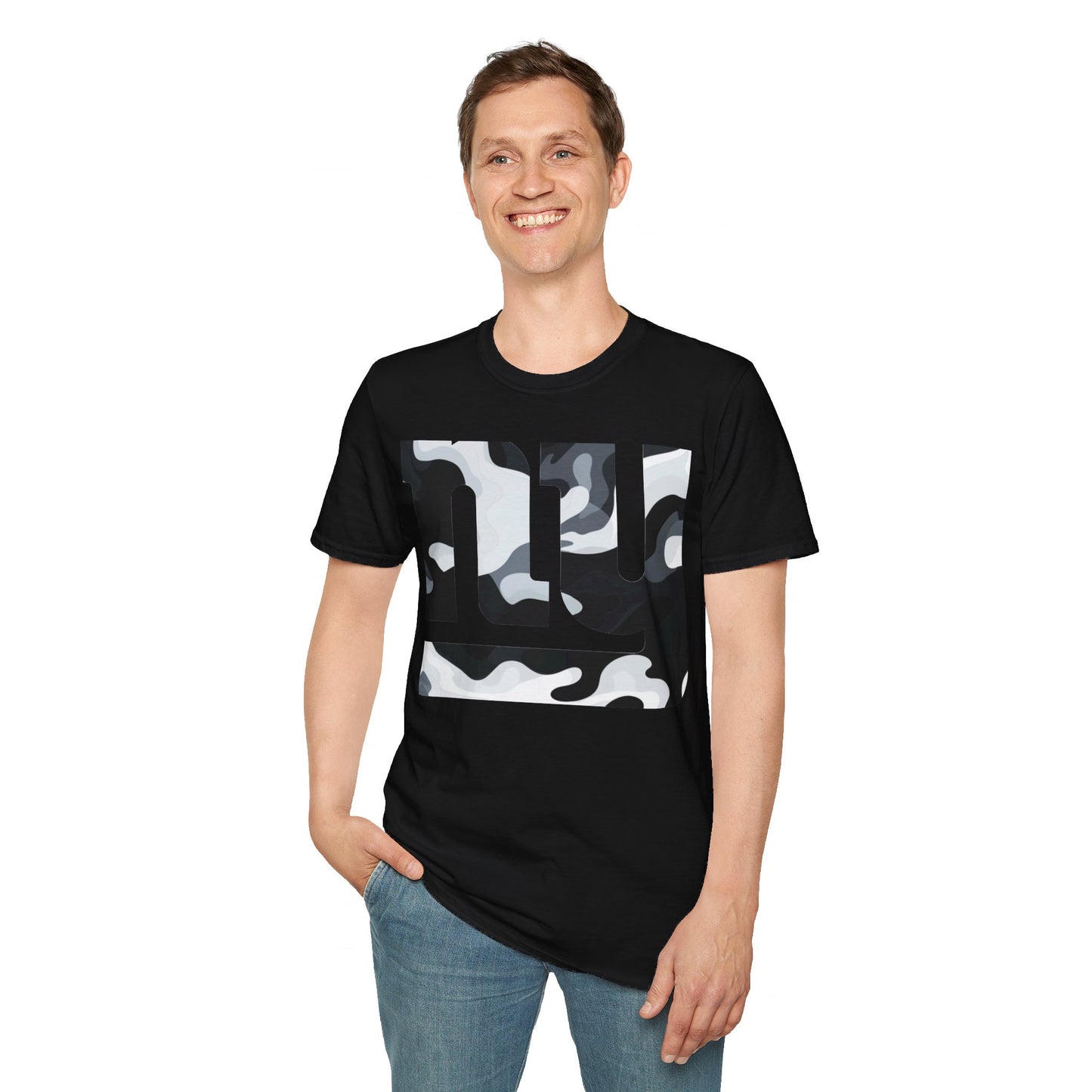 black camo Unisex Softstyle T-Shirt