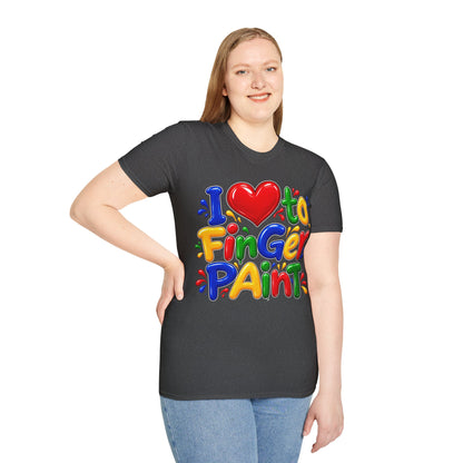 I love to fingerpaint Unisex Softstyle T-Shirt