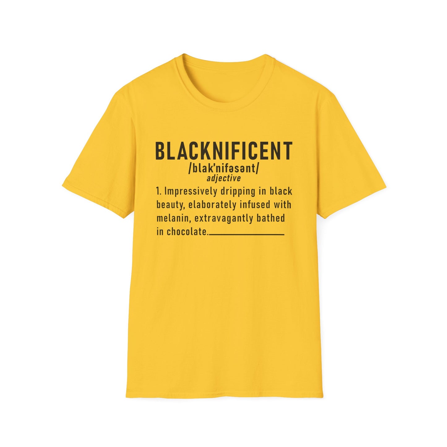 Blacknificent Unisex Softstyle T-Shirt | Inspirational Tee, Melanin Pride Shirt, Gift for Her/Him, Everyday Wear, Celebration Tee