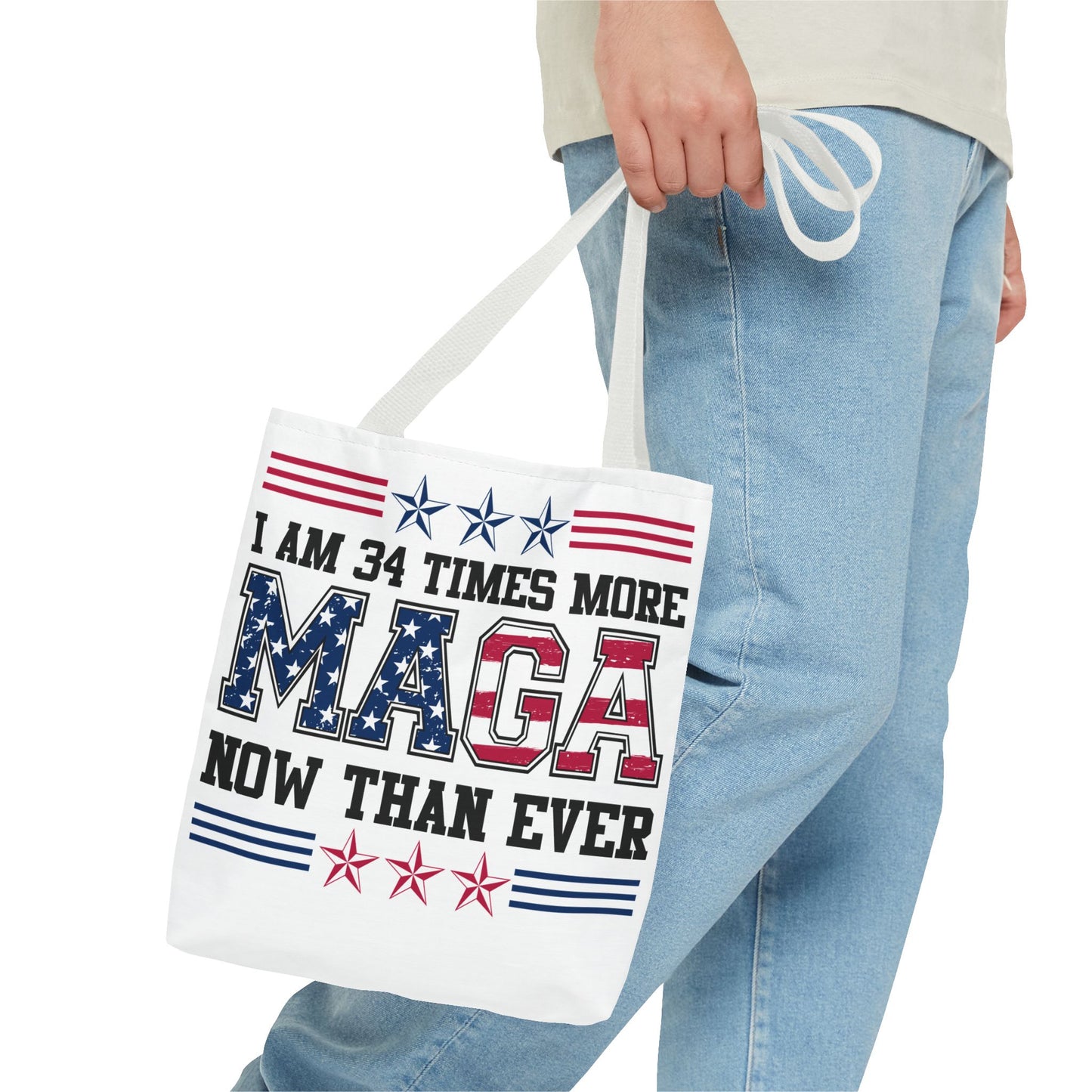 I am 34 times more maga Tote Bag (AOP)