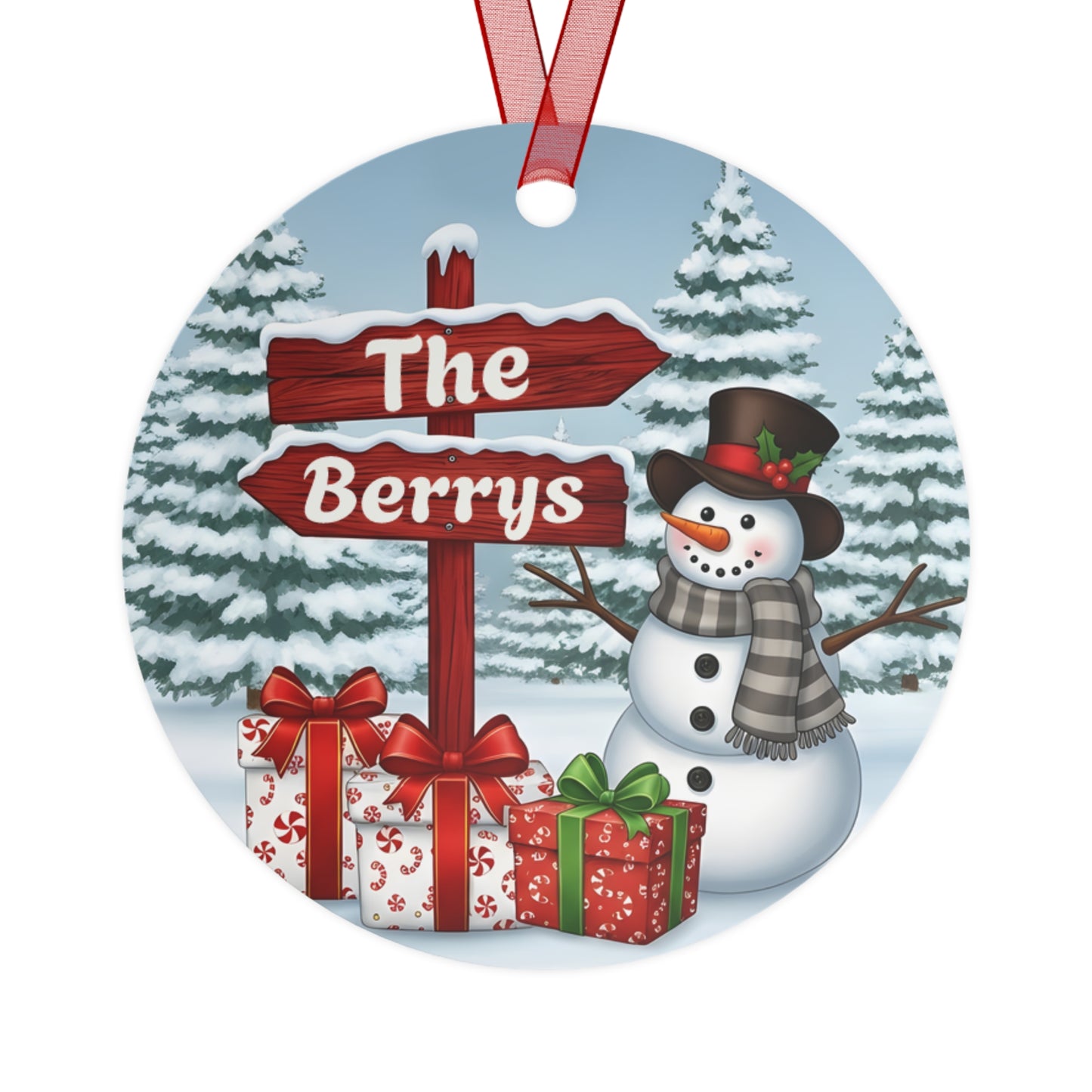 Customized Snowman Metal Ornaments