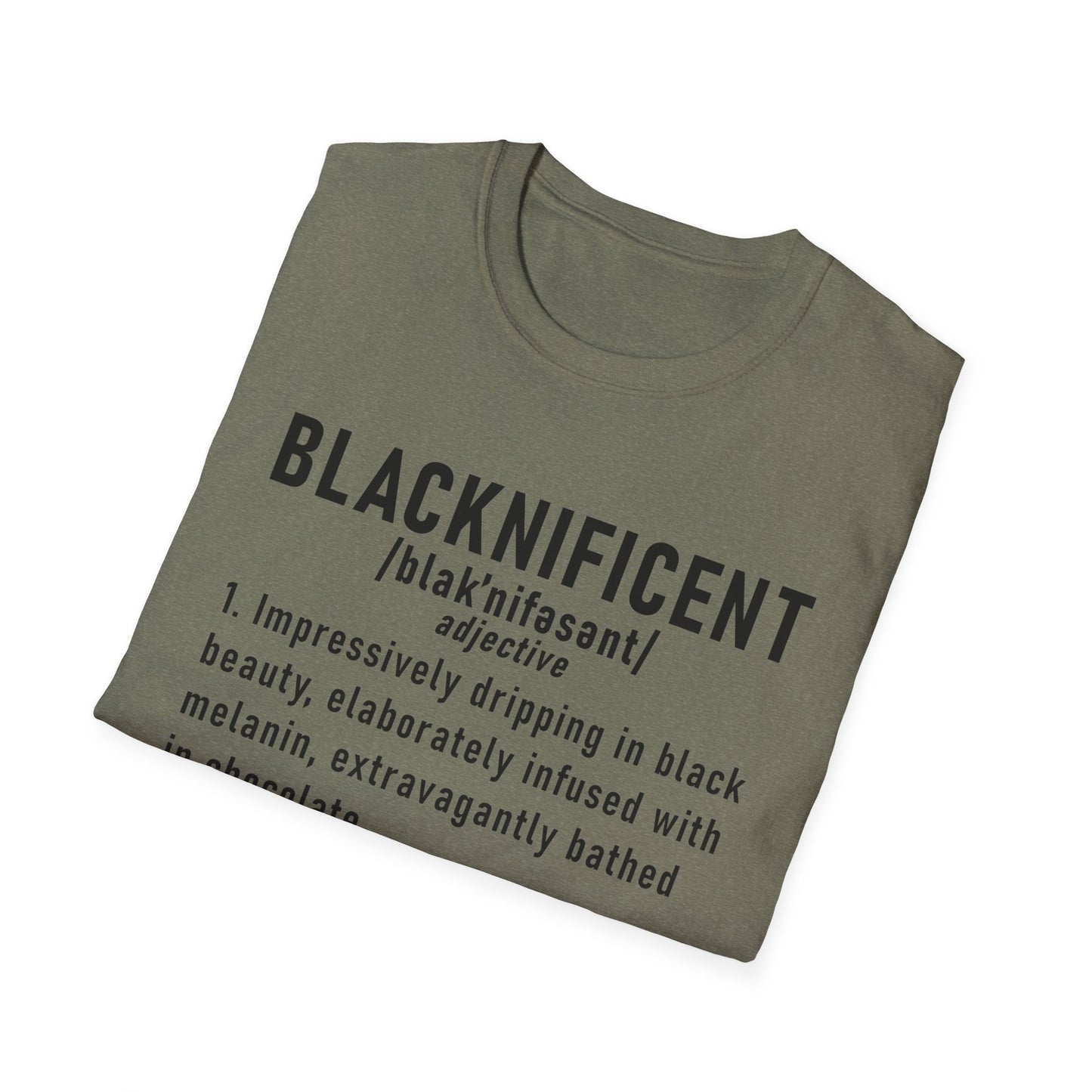 Blacknificent Unisex Softstyle T-Shirt | Inspirational Tee, Melanin Pride Shirt, Gift for Her/Him, Everyday Wear, Celebration Tee