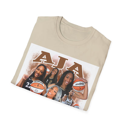 A Wilson basketball collage, white Unisex Softstyle T-Shirt