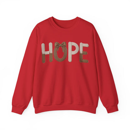 Hope Faux Yarn Unisex Heavy Blend™ Crewneck Sweatshirt