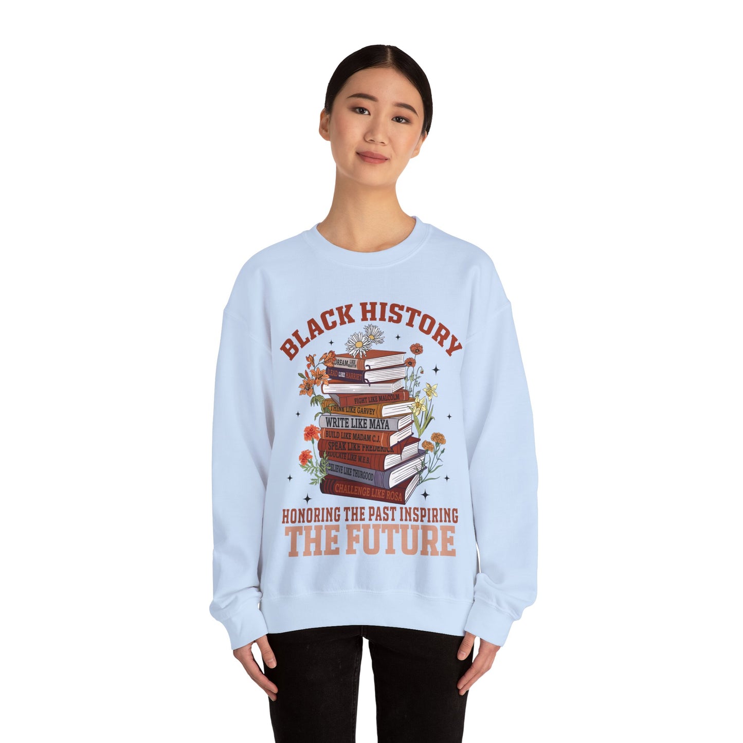 Black History book stacks 2 Unisex Heavy Blend™ Crewneck Sweatshirt