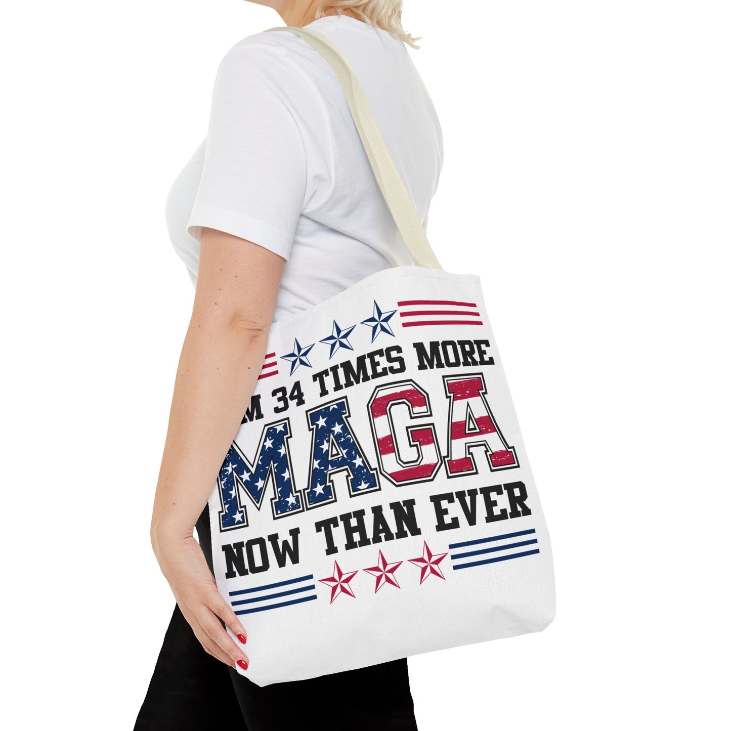 I am 34 times more maga Tote Bag (AOP)