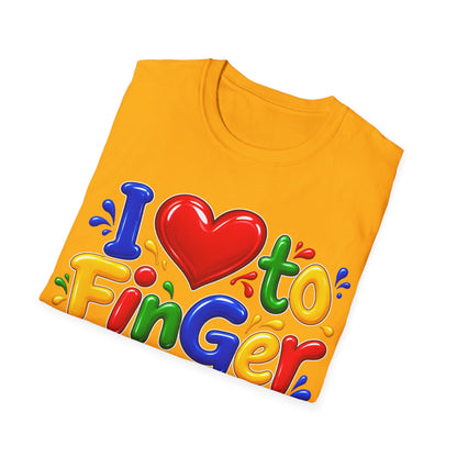 I love to fingerpaint Unisex Softstyle T-Shirt