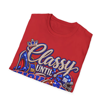 Classy until kickoff, ny Unisex Softstyle T-Shirt