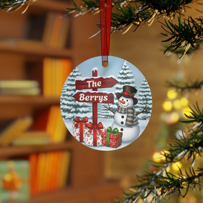 Customized Snowman Metal Ornaments