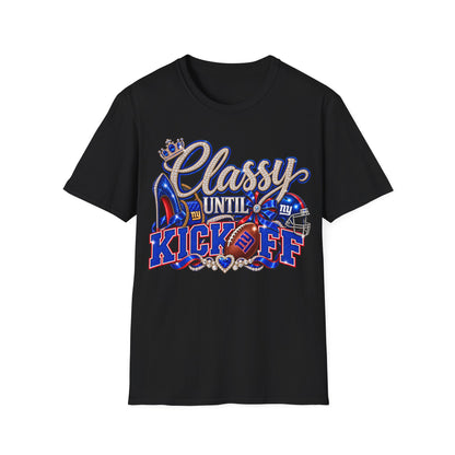 Classy until kickoff, ny Unisex Softstyle T-Shirt