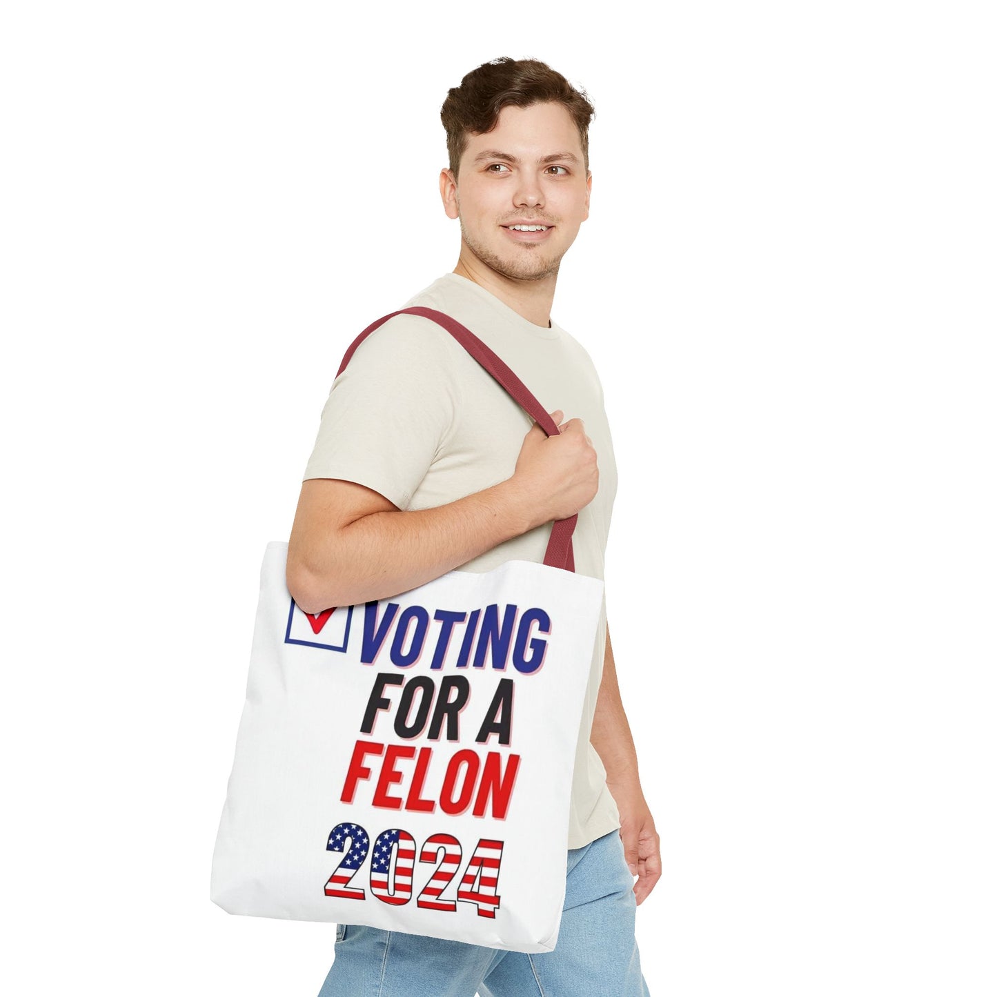 Voting for a Felon 2024 Tote Bag (AOP)